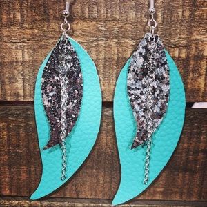 Handmade feather earrings